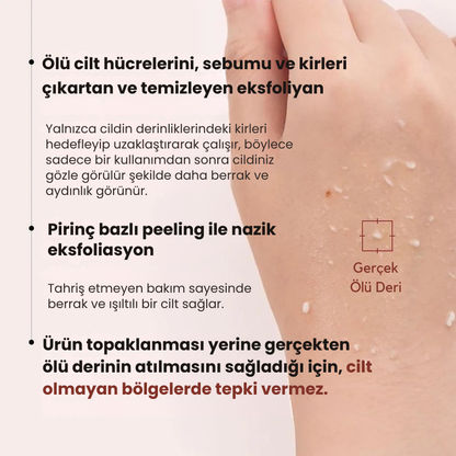 Eksfoliasyon Pirinç Peeling İkilisi – Ölü Deriyi Anında Temizler, Pürüzsüz ve Işıltılı Cilt Sunar
