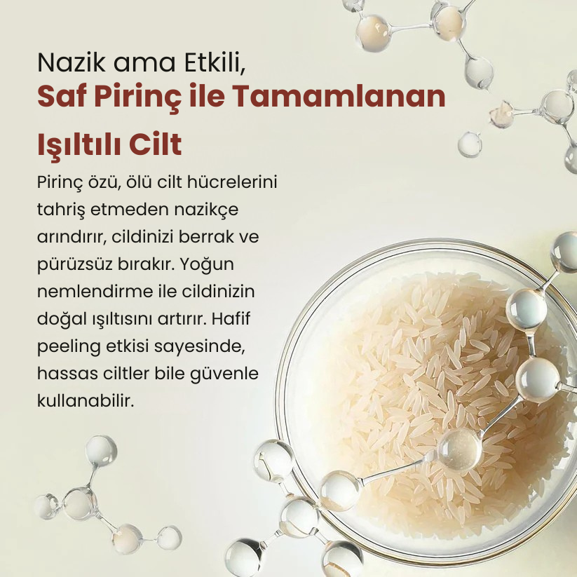 Eksfoliasyon Pirinç Peeling İkilisi – Ölü Deriyi Anında Temizler, Pürüzsüz ve Işıltılı Cilt Sunar